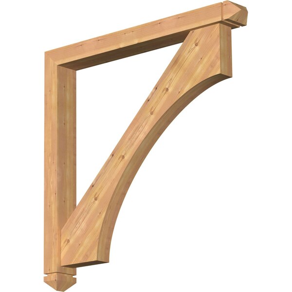 Ekena Millwork Westlake Arts and Crafts Smooth Bracket w/ Offset Brace, Western Red Cedar, 5 1/2"W x 48"D x 48"H BKT0604X48X48WTL03SWR - main